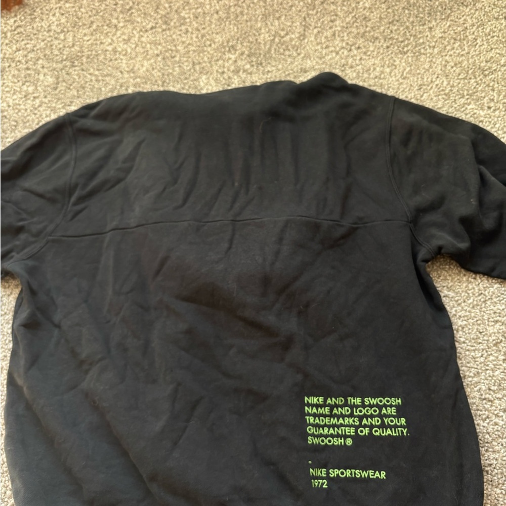 Nike Black Hoodie with Green Swoosh Text - Picture 4 of 4